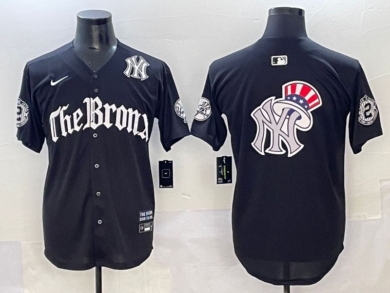 Men 2025 New York Yankees Blank Black Five generations Joint Name Nike MLB Jersey style 19